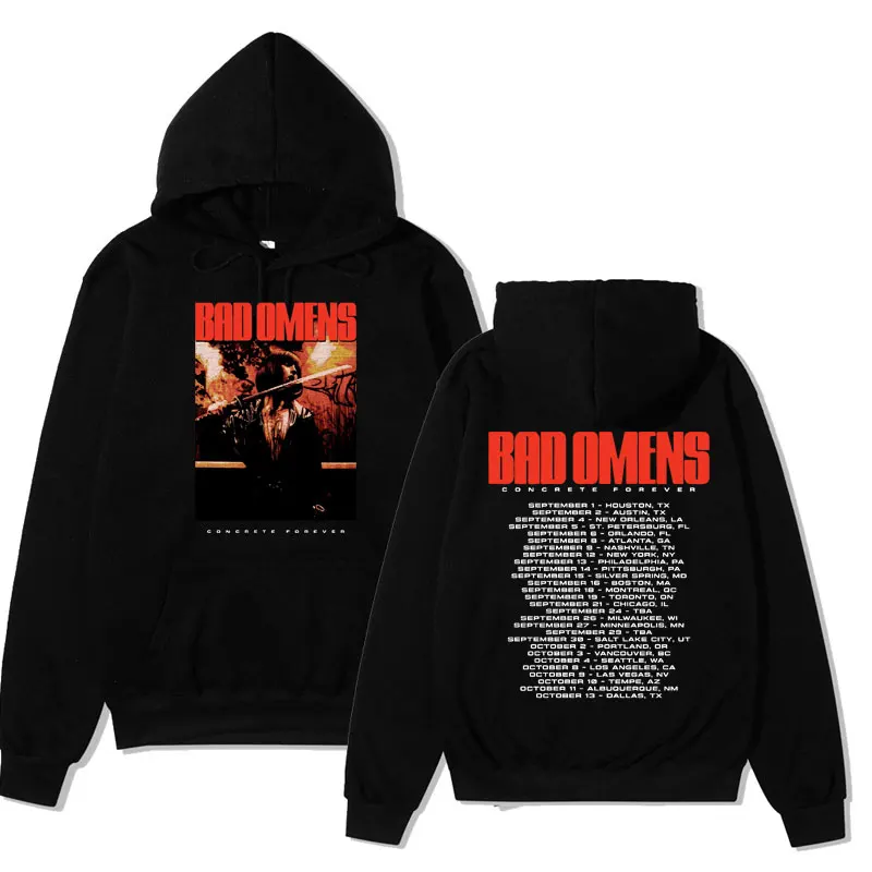 

Bad Omens Band Music Tour Print Hoodies Men Women Concrete Jungle Tour Fashion Oversized Sweatshirts Vintage Gothic Hoodie Male