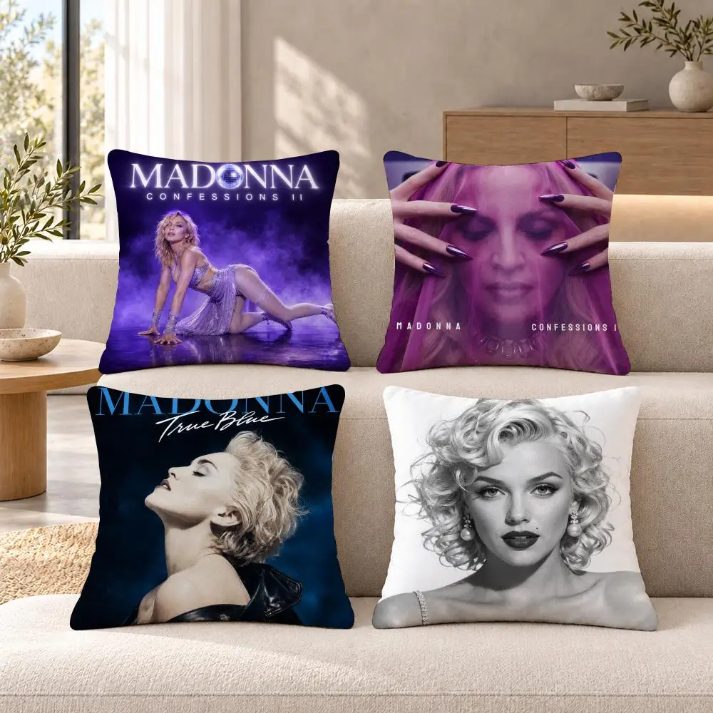 Music Pop M-Madonna Cushion Cover Soft Short Plush Sofa Bedroom Den Car Dorm Decor Gifts