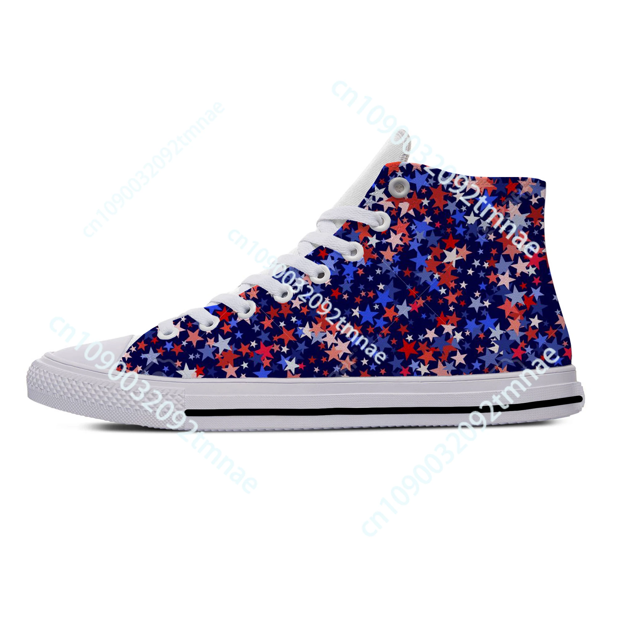 

Hot USA American Flag Stars Patriotic Fashion Cool Breathable Casual Shoes High Top Lightweight Men Women Sneakers Custom Shoes