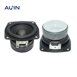 AUIN 2 pcs/lot 78MM 4 Ohm 15W Subwoofer Speaker 3 Inch Convex Bass Square Woofer DIY Bookshelf Speakers Hifi Home Sound Theater