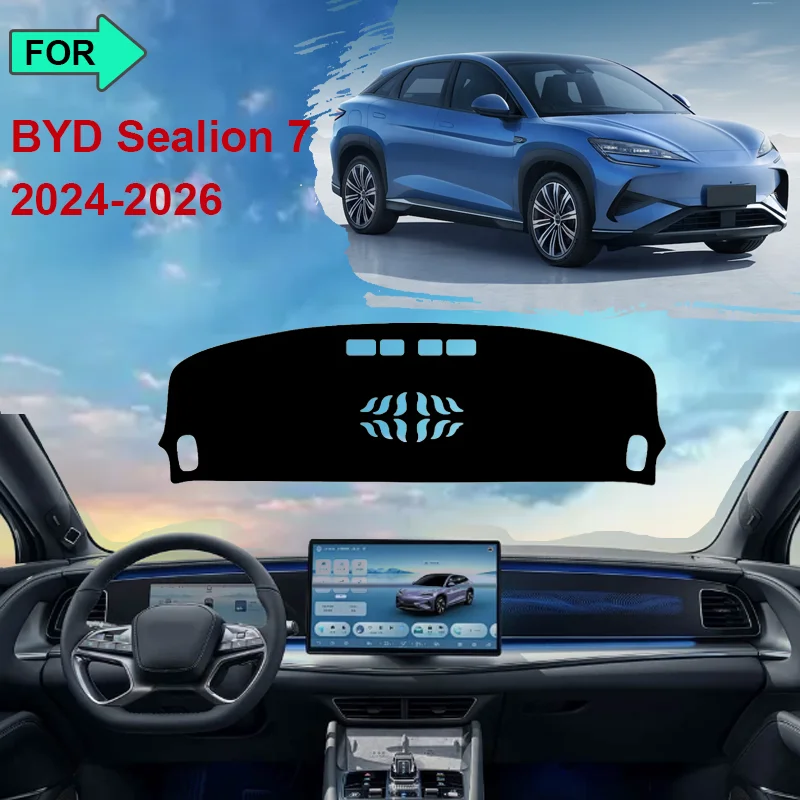 For BYD Sealion 7 2024 2025 2026 Dashboard Mat Rug Cover Anti-slip Cushion Protective Avoid Light Sunshade Car Accessories