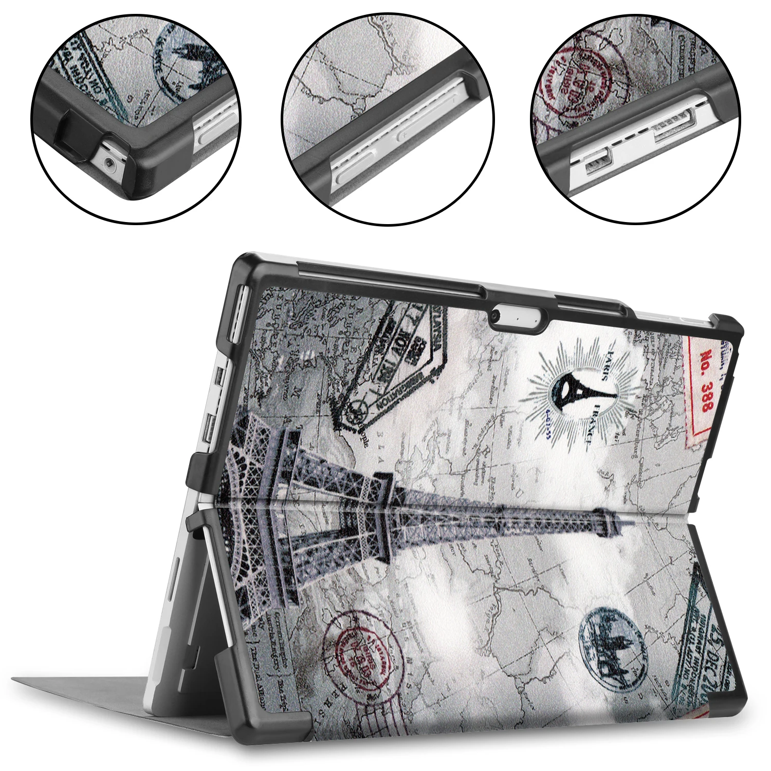Tablet Case Universal for Microsoft Surface Pro 4 5 6 7 7+ 12.3 inch Smart Filp Stand Cover Luxury PU Leather Auto Sleep Funda