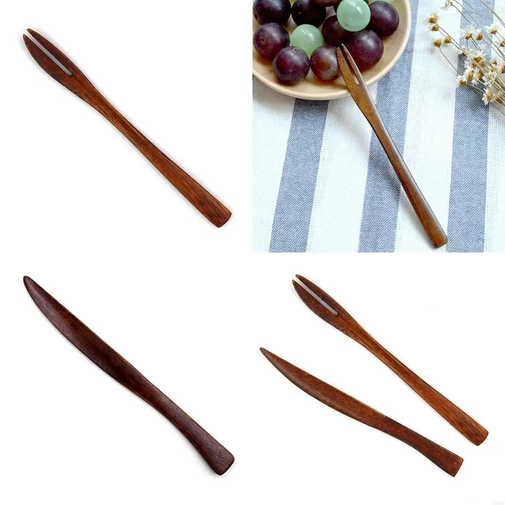 Wooden Mooncake Fork Knife Set Wooden Knives Eco Friendly Tableware Cutlery Cake Knives Material 9 Types for Events