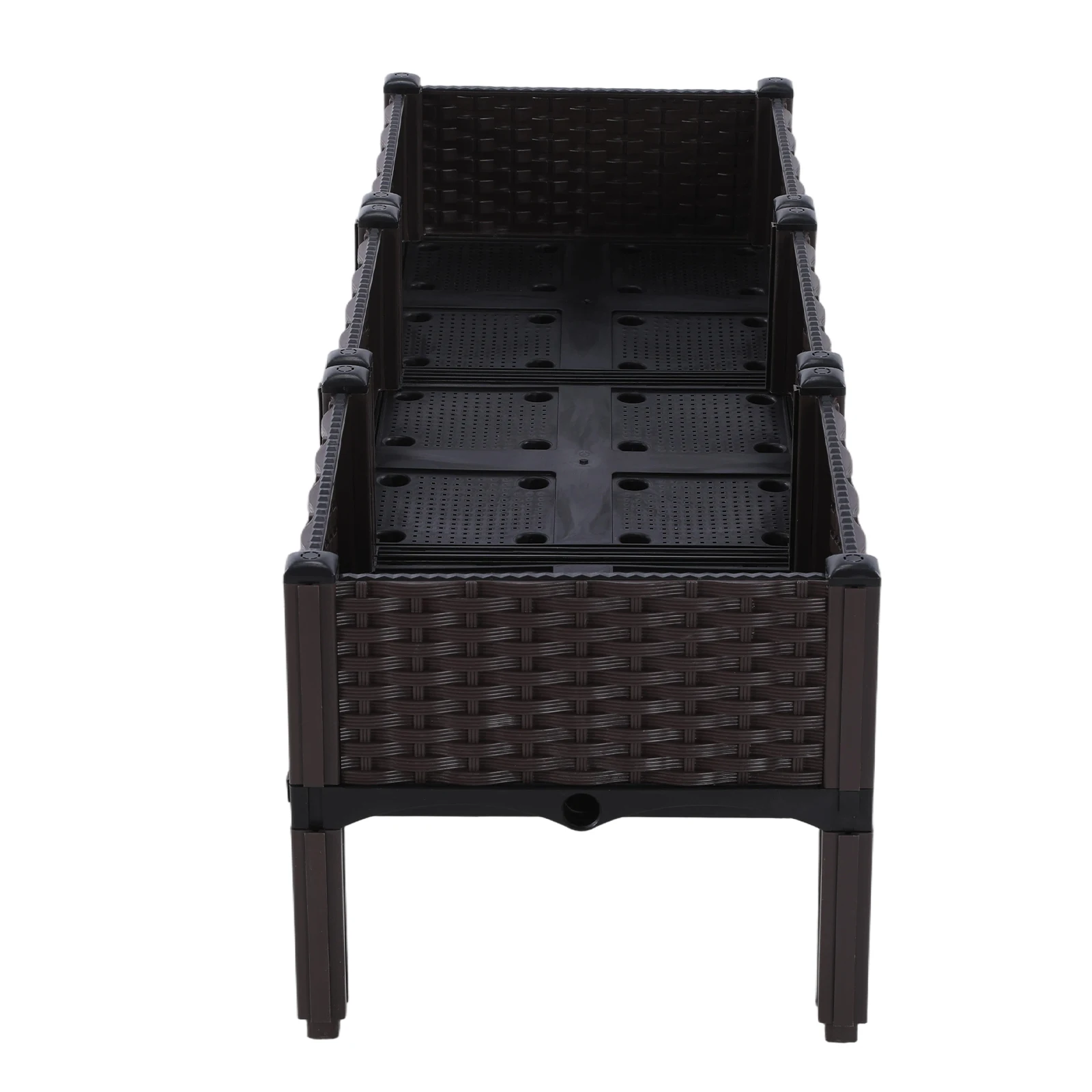 

Пластиковый приподнятый грядочный ящик с дренажными отверстиями для выращивания цветов, фруктов и овощей на террасе