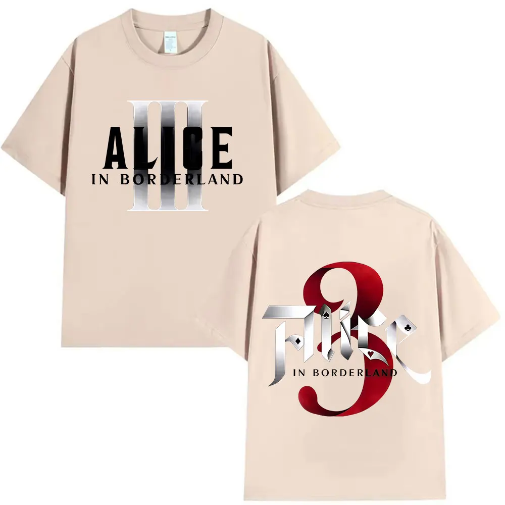 حار المسلسلات التلفزيونية أليس في بوردرلاند 3 2025 الجرافيك تي شيرت الرجال النساء فضفاض موضة تي شيرتات قصيرة الاكمام الرجعية س الرقبة الملابس تيز
