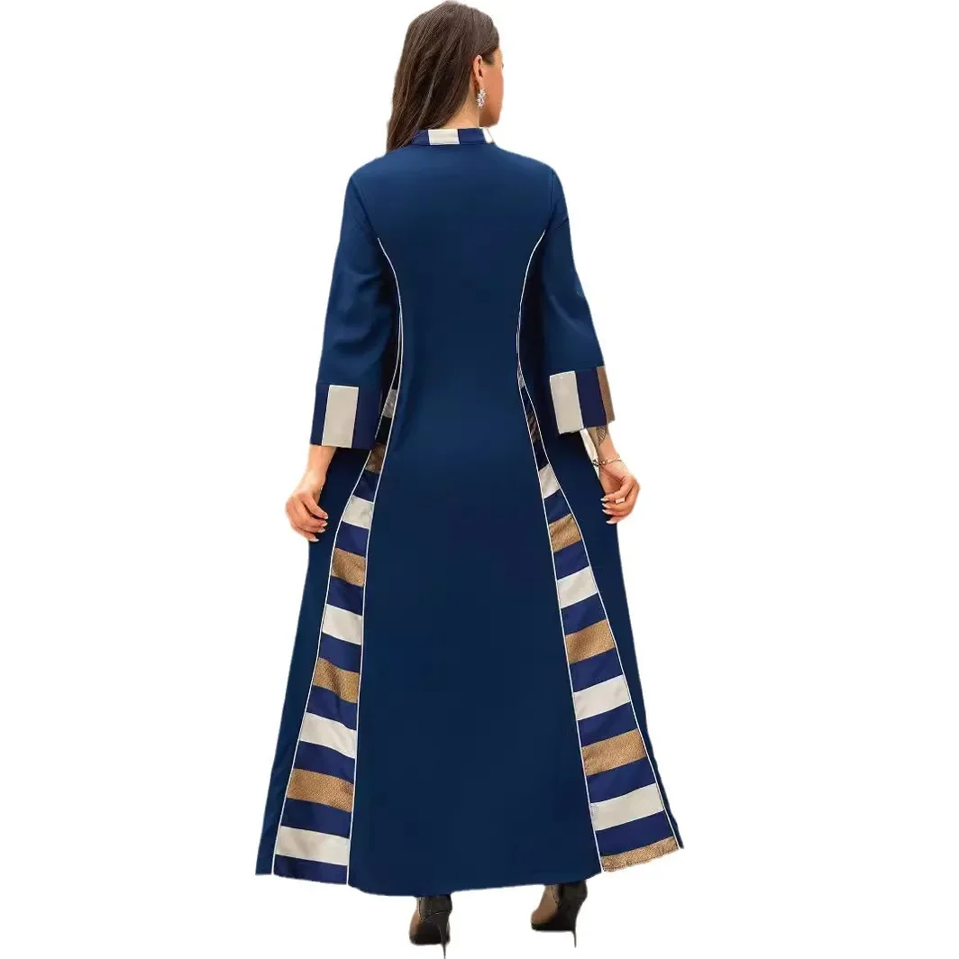 

Ближневосточный халат, одежда, вышитый бисером цветок, полосатый мусульманский халат Абая