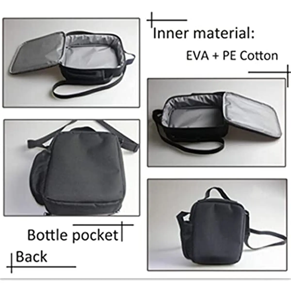 Lancheira isolada de gato preto, lancheira fofa de animal para meninos e meninas, bolsa térmica isolada para trabalho, piquenique