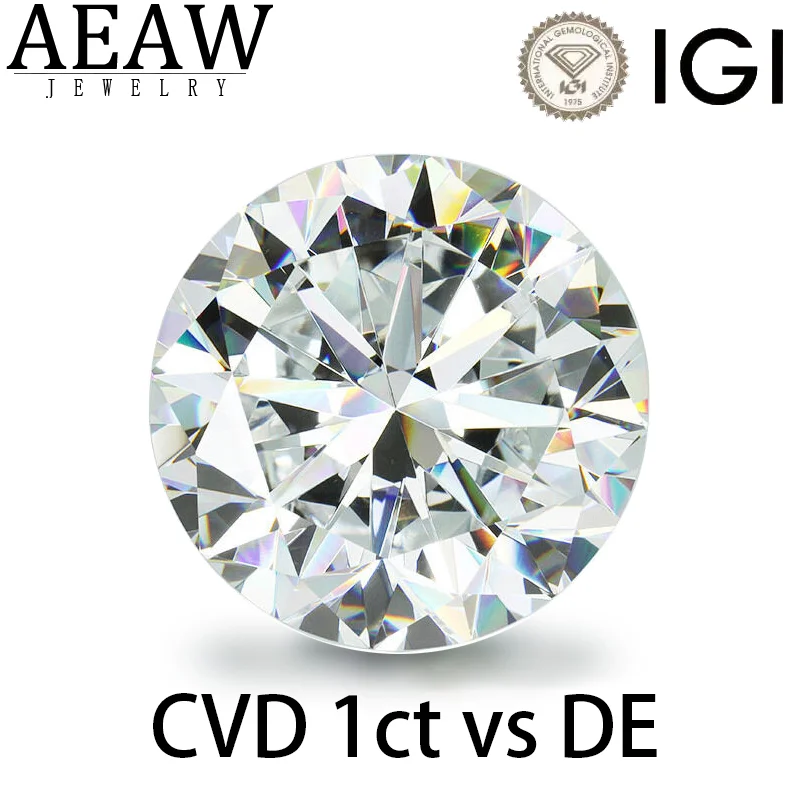 AEAW IGI Certificate Lab Grown Diamonds CVD HPHT Loose Diamond VS-VVS DE 0.5CT to 3CT