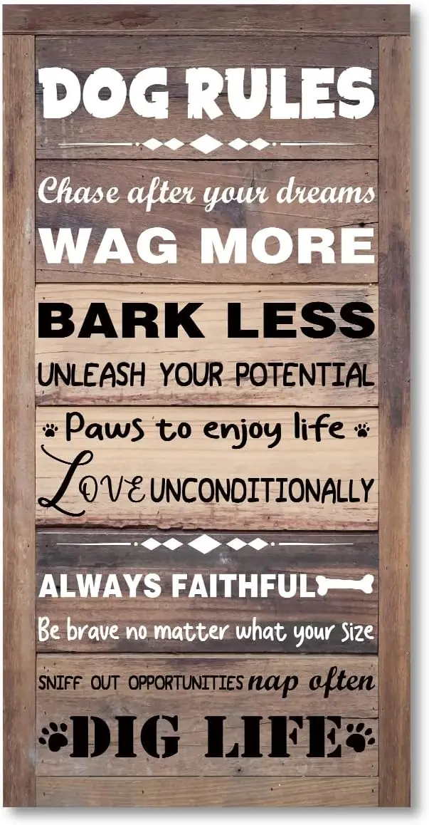 Dog Rules Decor, Dog Décor, Dog Wall Décor, Dog Room Décor, Dog Signs For Home Décor, Dog Decorations For The Home, Hanging Dog