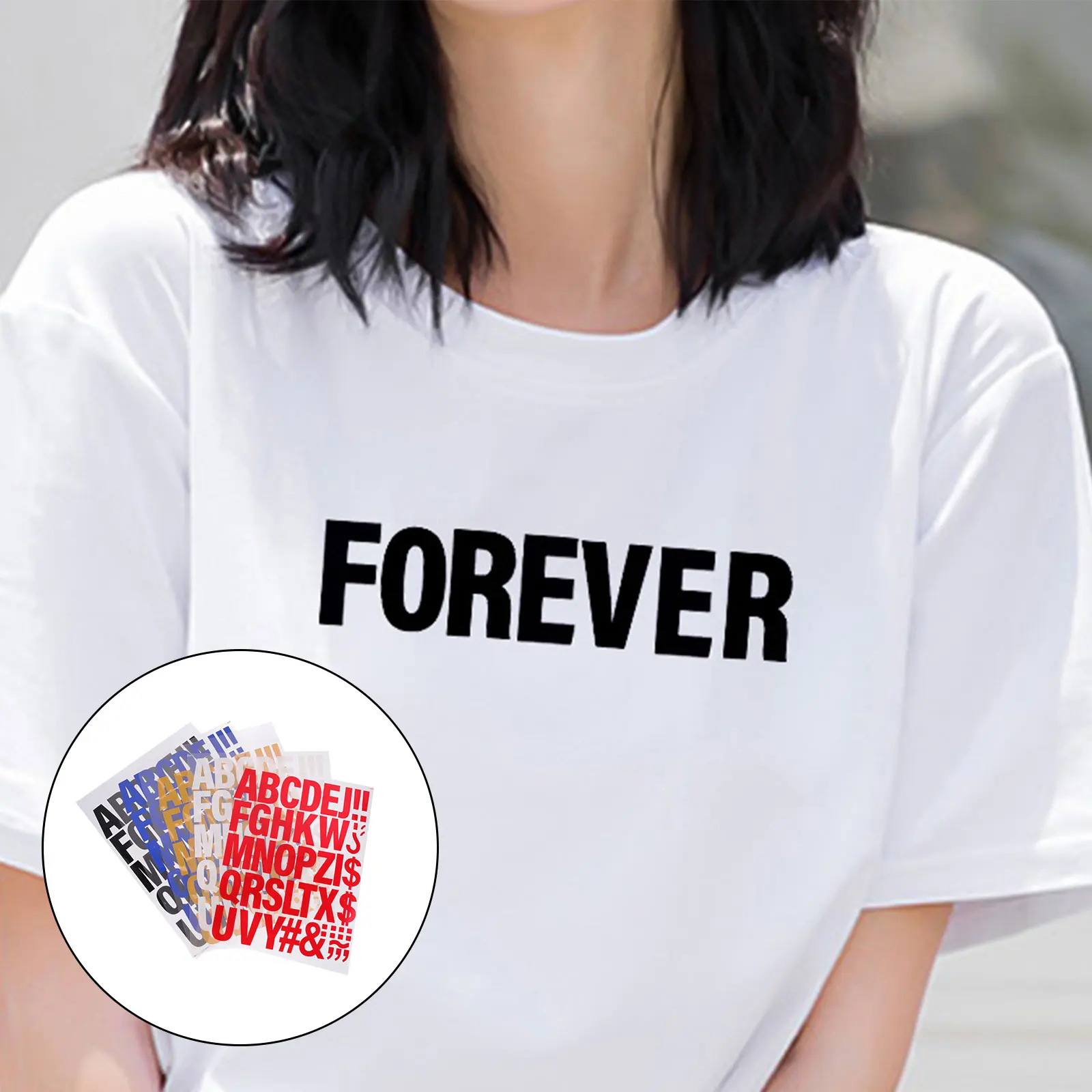 

5Pcs Letter Iron on Patches Heat Transfer for Clothes Decoration Repair Fabric Stickers for Garment DIY Iron on Letters