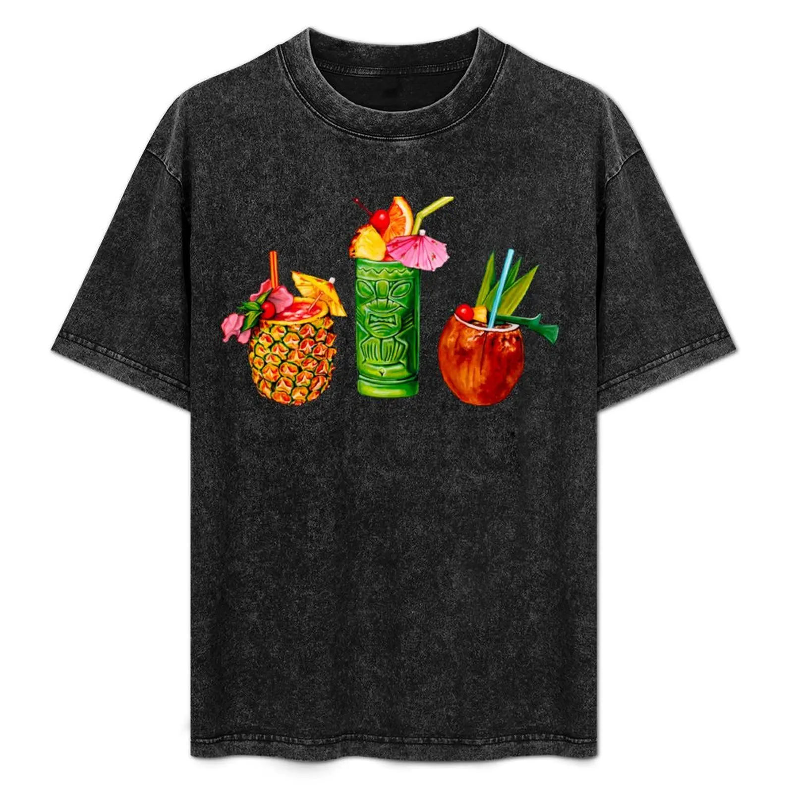 

Tiki Cocktail Pattern - Yellow T-Shirt Fashion Pattern Printed Tee Shirt