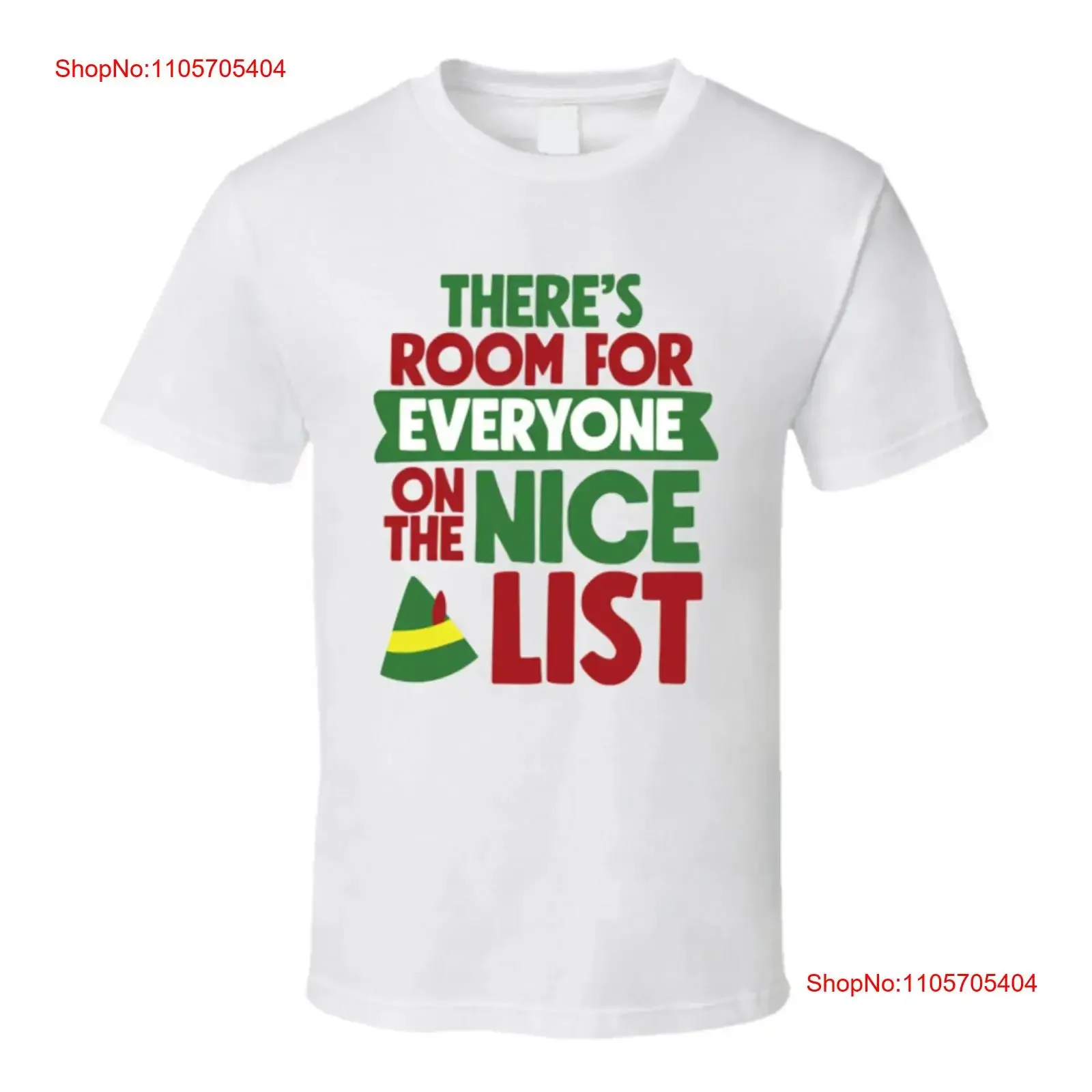 Room For Everyone On The Nice List T Shirt Elf Inspired long or short sleeves vintage Washed graphic Stretched Casual