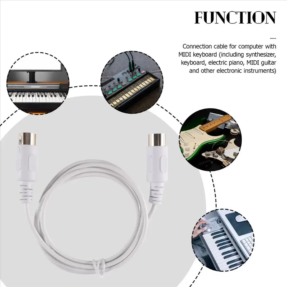 Male To Male MIDI Cable Copper 5-Pin DIN Plug MIDI Extension Cable Music Gear Multiple Lengths Din-5pin M/M Cable Adapter