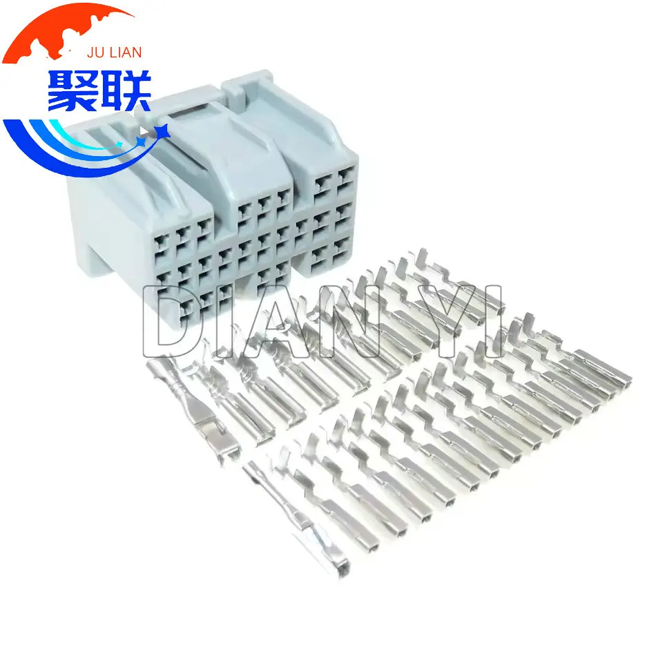 1Set 25Pin AC Assembly Grey Composite Socket 179679-6 Automobile Wire Harness Unsealed Connector