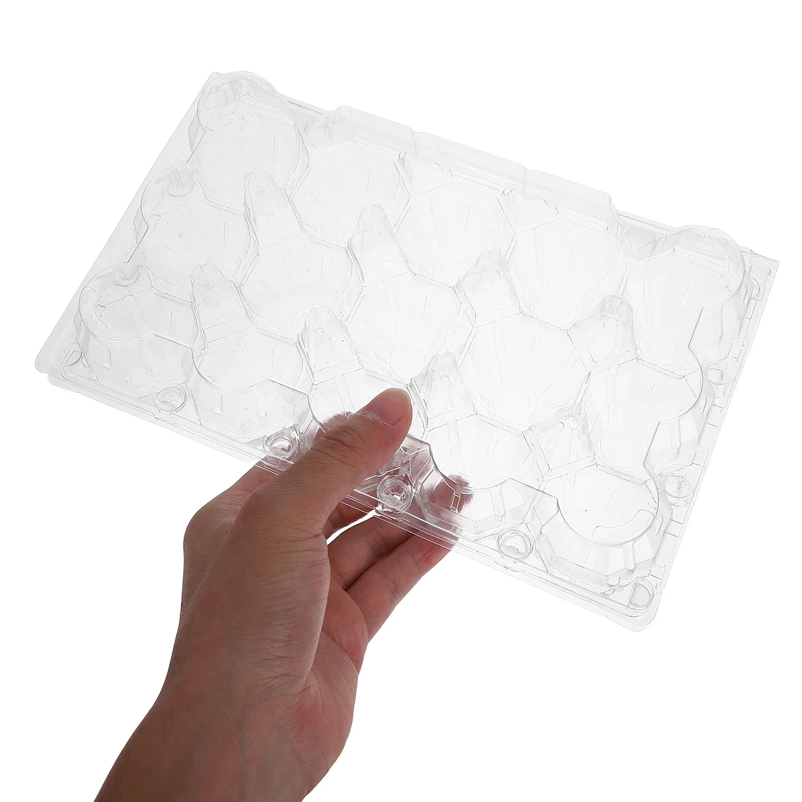 

6Pcs Egg Organizer Clear Plastic Transparent Reusable Egg Storage Box Compact Refrigerator Holder Tray for Kitchen