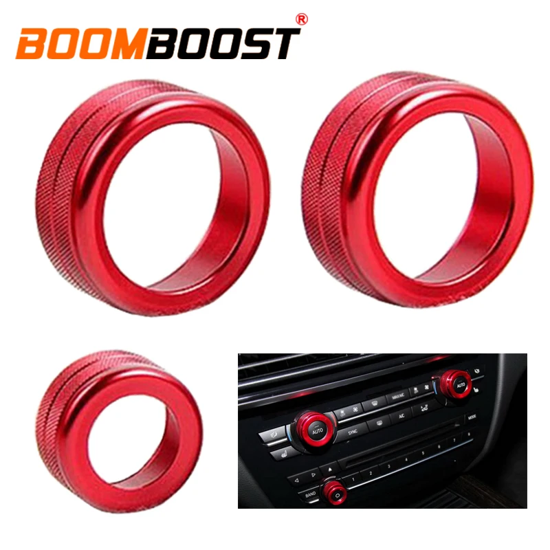 Car Audio Air Conditioning Knobs Decorative Circle Switch Control button Trim Ring Car Styling 3 Colors for New BMW F15 F16