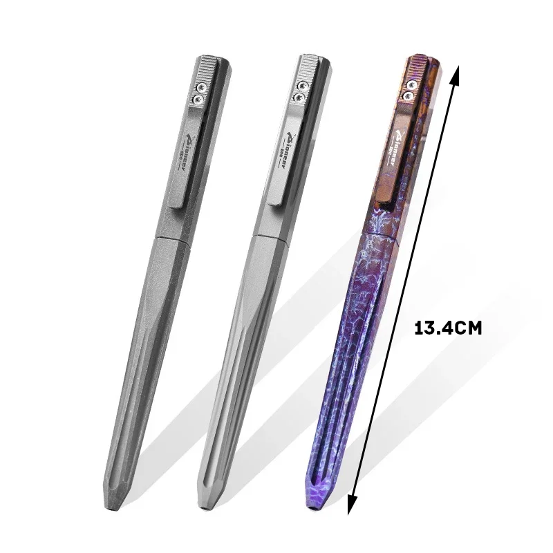 التيتانيوم انزلاق الضغط قلم توقيع بايونير يخصيص الملونة الدفاع عن النفس EDC المحمولة قلم تخطيطي للرجل #6