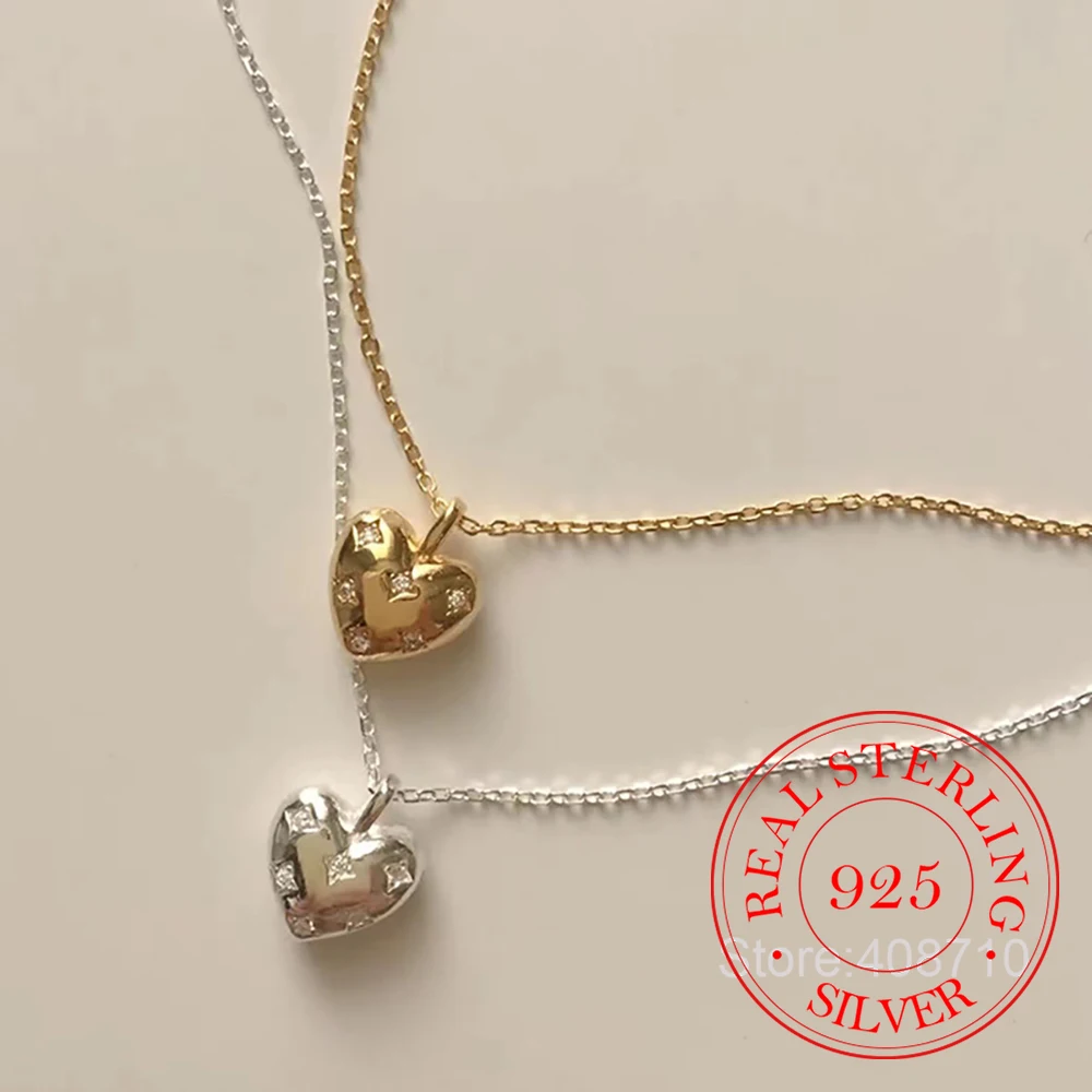 

Ожерелье с подвеской в виде сердца из стерлингового серебра 925 пробы с кристаллами циркона для женщин, колье-цепочка, свадебное, помолвочное, вечерние, ювелирное изделие, подарок