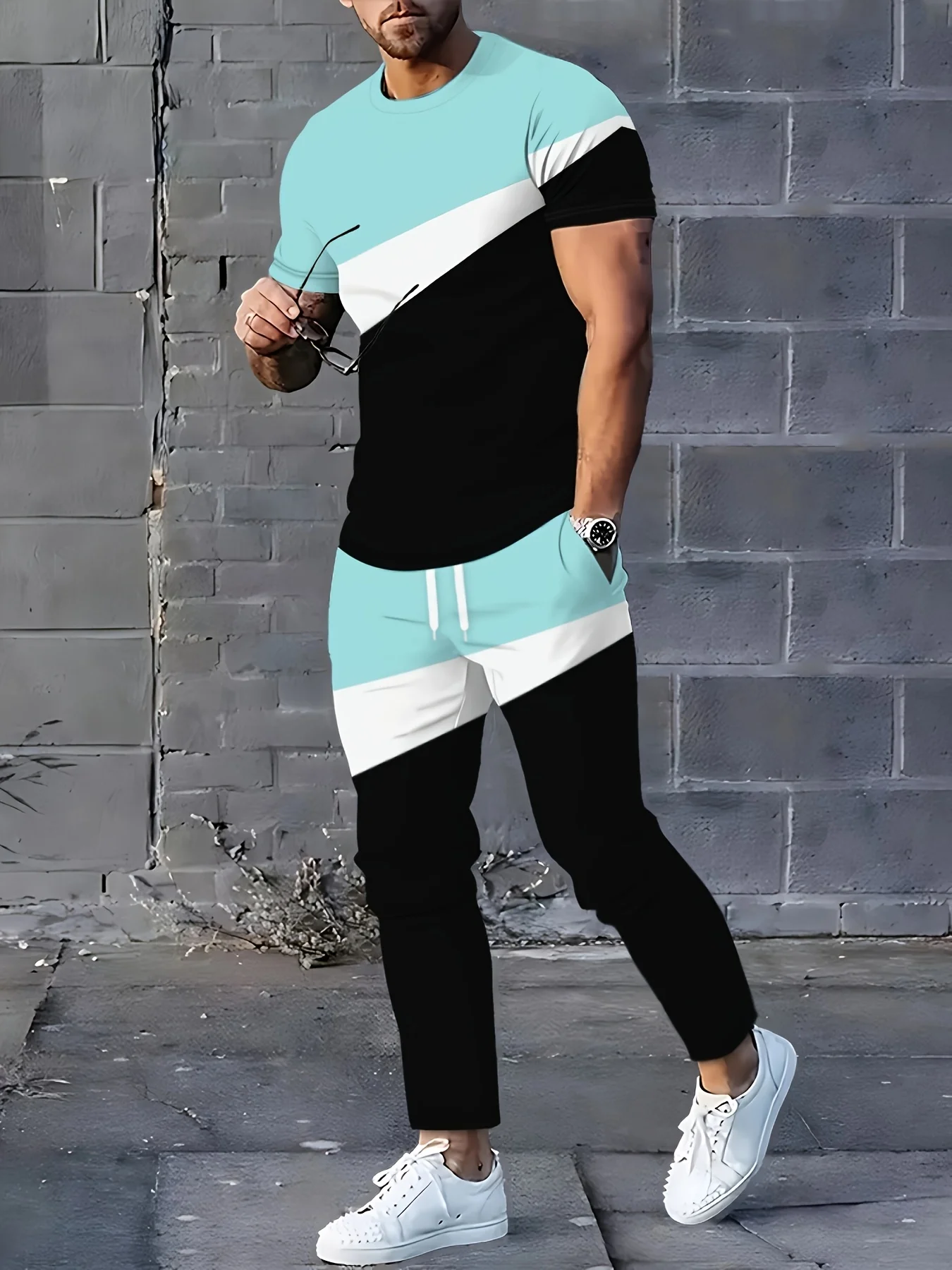 

Новый летний мужской костюм 2025 года удобный и дышащий для занятий спортом, повседневным путешествием на открытом воздухе, повседневным уличным использования.