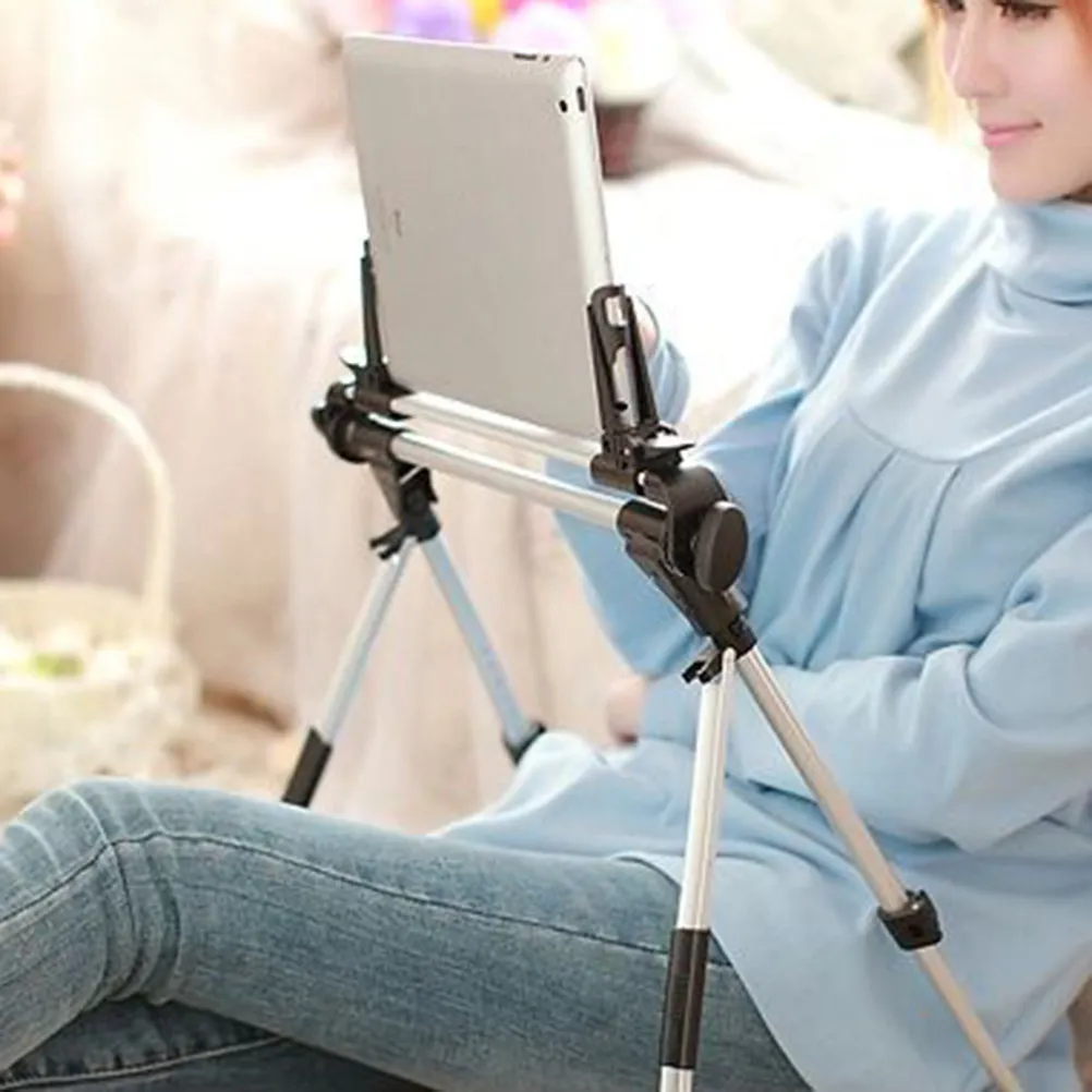 Multi-Angle Foldable Tablet Stand Rustproof Lightweight Aluminum Bracket for Tablet Devices Space Saving Easy Setup