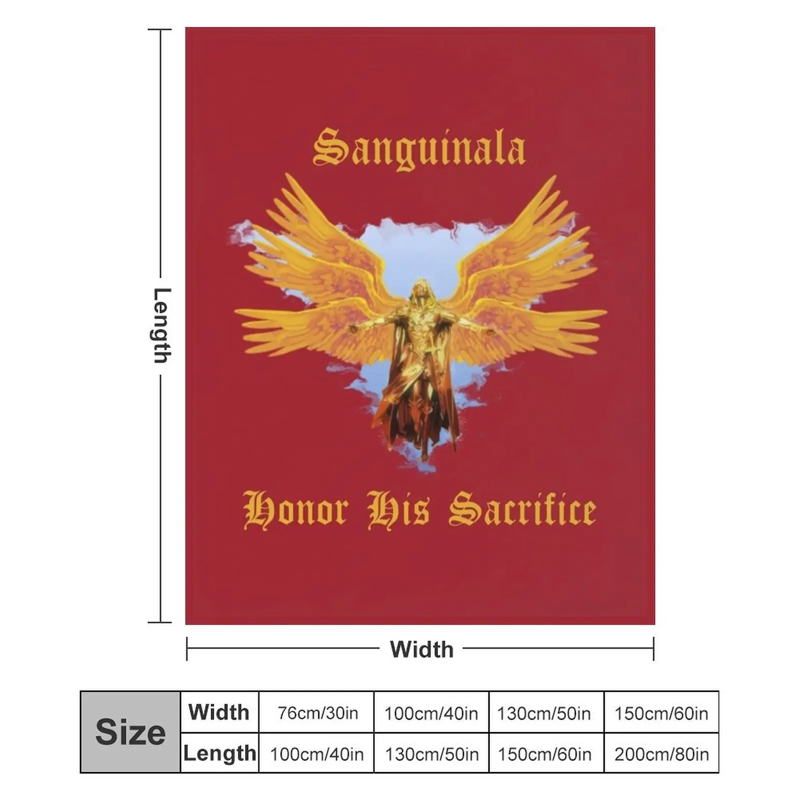 Sanguinala - Honor His Sacrifice Throw Blanket الزخرفية للأطفال الرضع لينة منقوشة الزخرفية سرير البطانيات