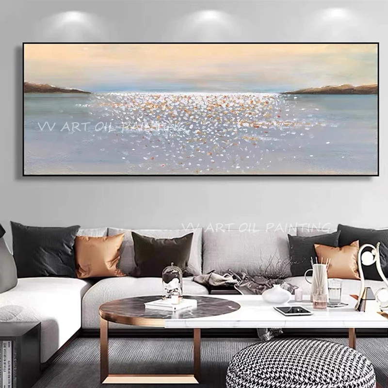 

Ocean Sea Landscape Artwork Hand painted Modern Abstract canvas Oil Paintings Living Room home Decoration wall picture gift