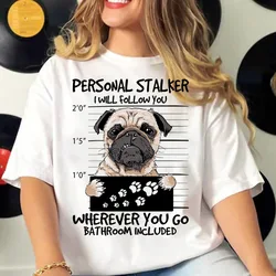 Pug t-shirts women comfortable pattern printed design tshirt girl 2000s clothing