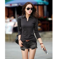 95% Cotton Polo Women Long Sleeve Casual T-Shirt  Plus Size Polos Mujer blusas feminina Ralph Feminina femme shirts - Image 3