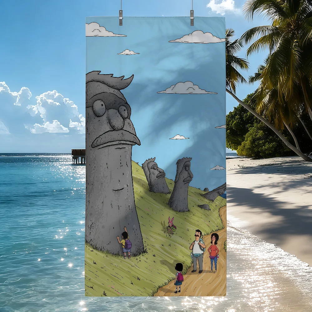 Anime B-Bob's Burgers Towel Sports Quick Dry Travel Camping Sandproof Soft Light Large Beach Towel