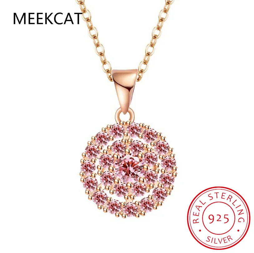 Real 1.4cttw Full D Color Moissanite Pendant Necklace for Women S925 Silver Pass Diamond Test Round Neck Chain Necklaces