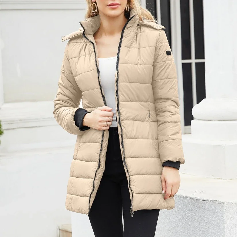 

New Anti-splashing Cotton Clothes Removable Hat Long-sleeved Overcome Winter Thicken Warm Jacket Cotton-padded Clothes for Women