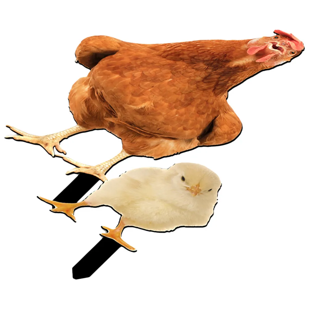 

2 шт. реалистичных акриловых фигурок кур для сада, декоративные втыкаемые украшения для газона, садовые фигурки животных