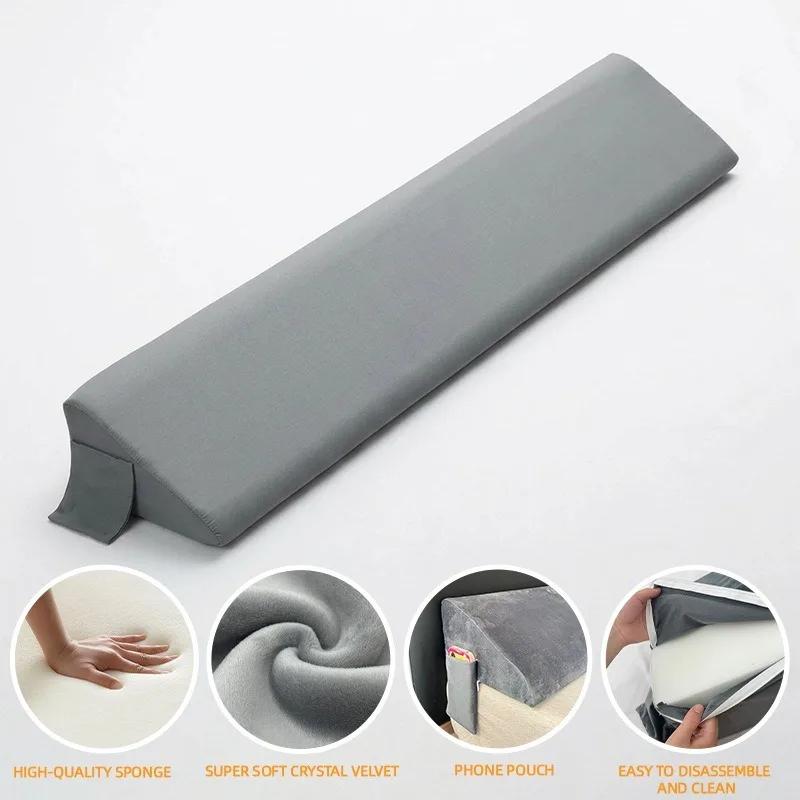 Velvet Wedge Pillow for Sleeping Soft Memory Foam Pillow with Pocket Triangle Sponge Mattress Gap Blocker Relaxing Cervical