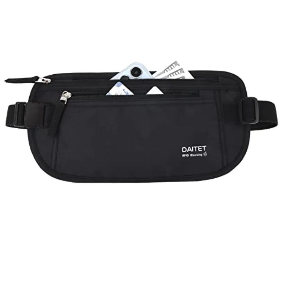 

Money Belt - Passport Holder Secure Hidden Travel Wallet with, Undercover Fanny Pack
