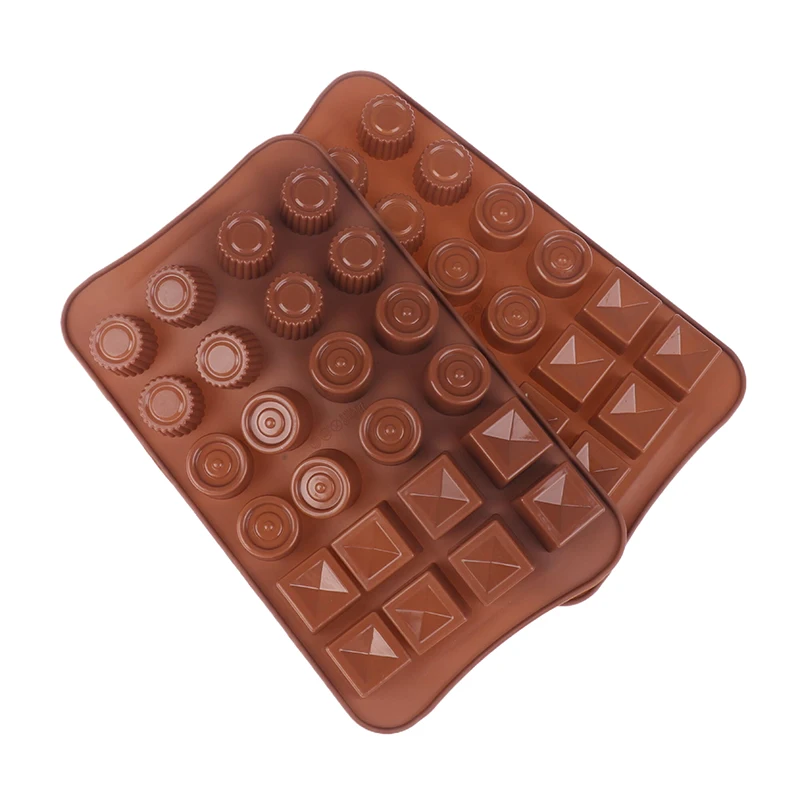 1pc DIY Chocolate Baking Mold Round Square Silicone Mold For Candy Jelly Fudge Truffle Ice Cube Molds Home Kitchen Bakeware