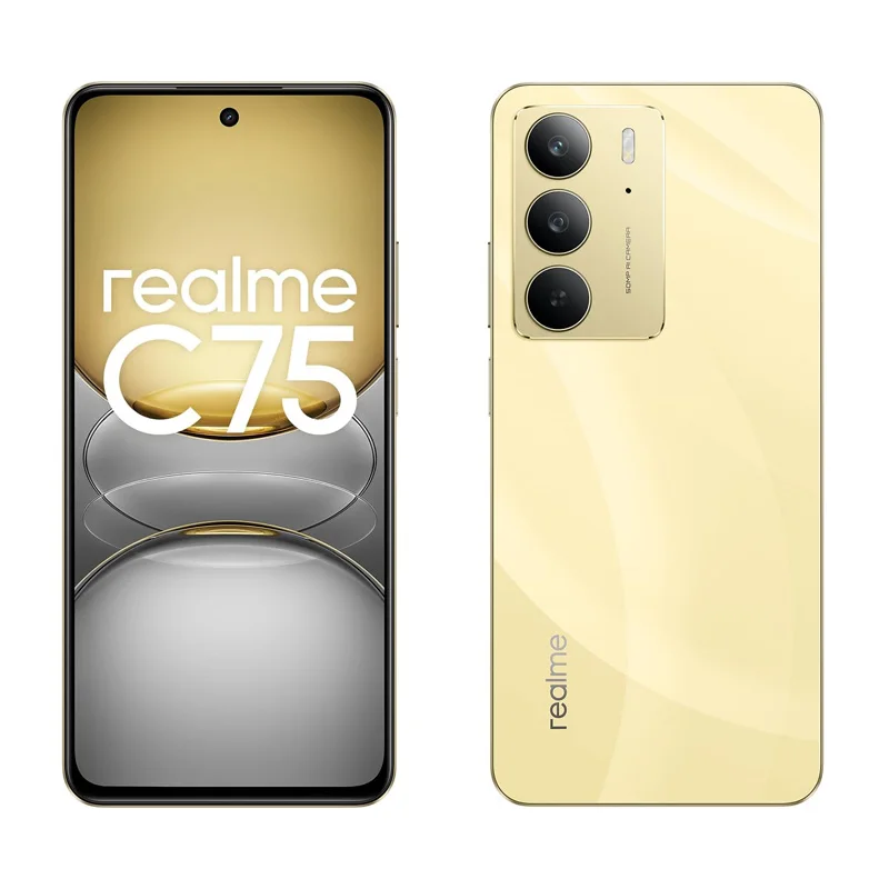 هاتف Realme C75 الذكي 4G 8+256GB، بطارية 6000mAh 45W شحن سريع 50MP Fliker كاميرا رئيسية للهاتف المحمول 5G ثنائي الشريحة 6.6 بوصة HD LCD 90 هرتز