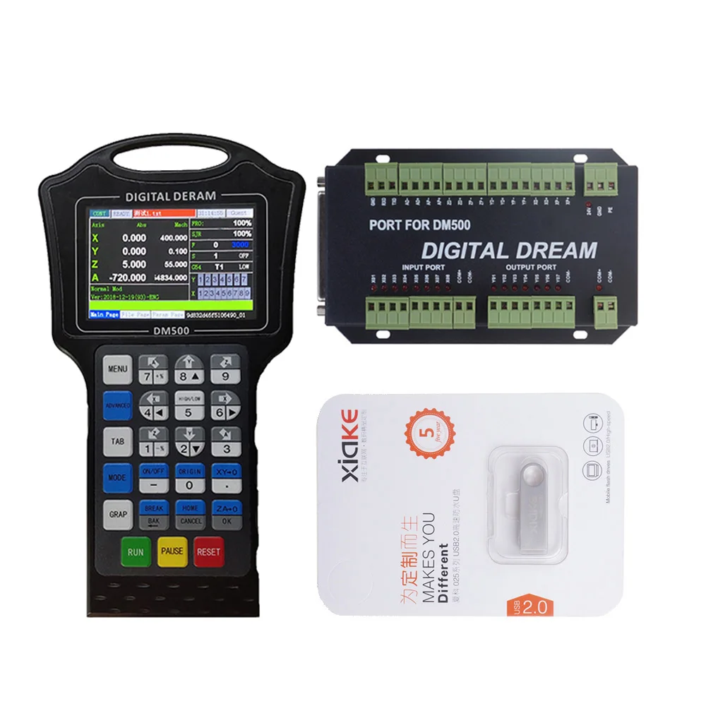 Dm500/M130/M150 Cnc 3แกน/4-แกนออฟไลน์ระบบควบคุมแกะสลักเครื่องจับ75w24vdcc