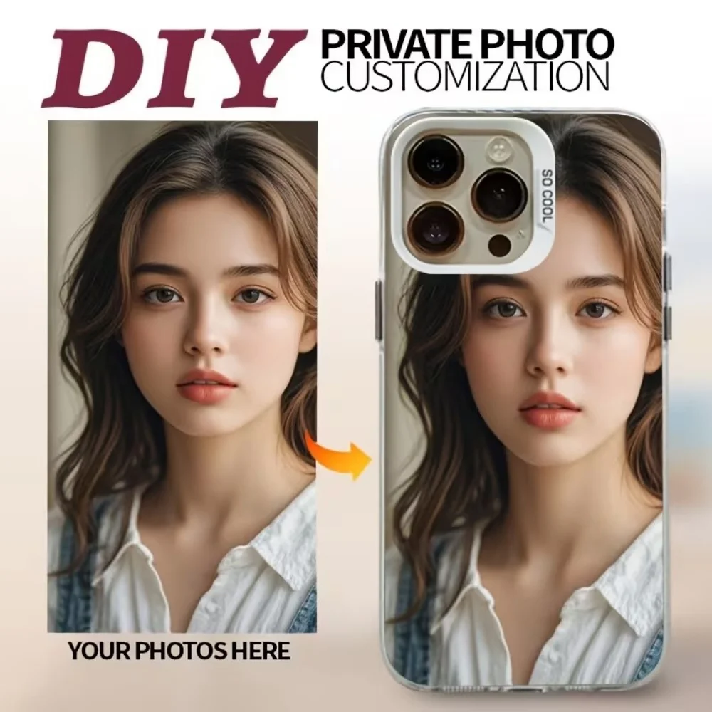 Trendy DIY Personalized Custom Photo Silver IMD Phone Case For iPhone 18 17 16 15 14 13 12 11 Pro Max Plus Mini Shockproof Cover