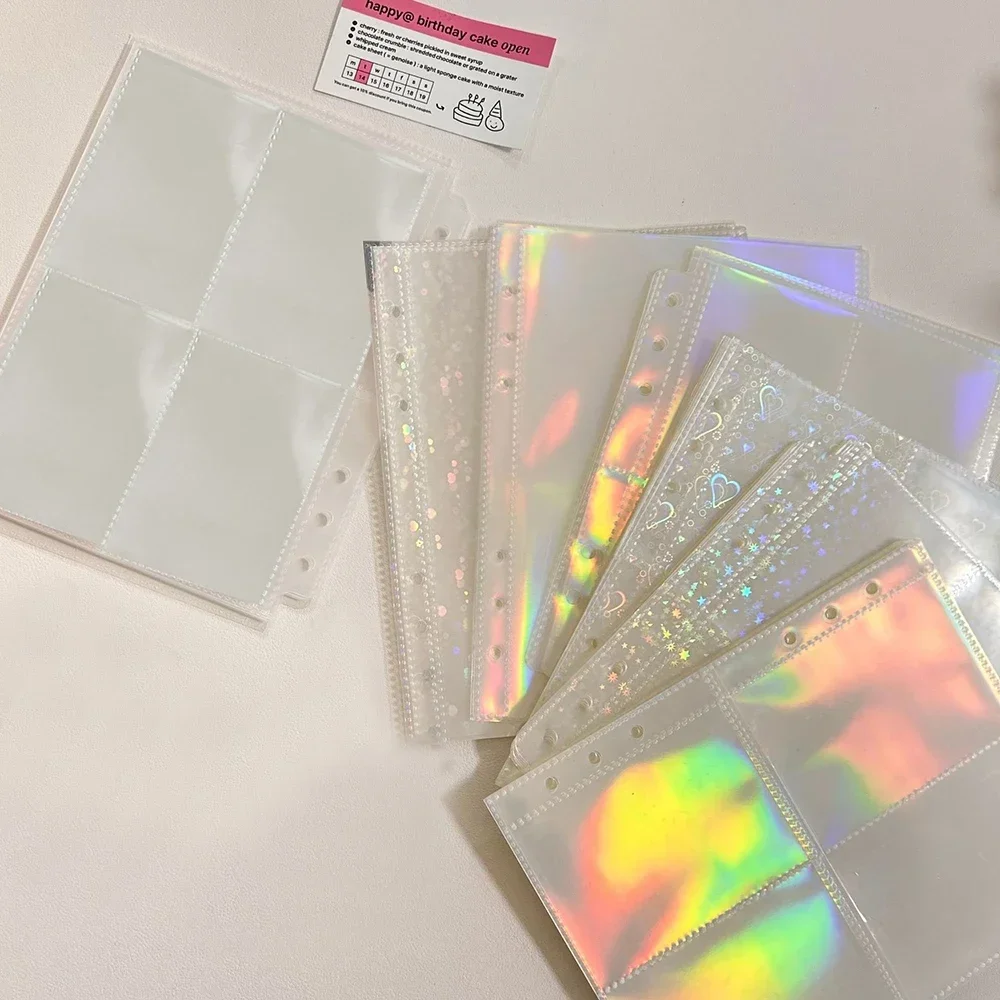 1-4 grades fichário cartões fotográficos álbum de fotos página interna fichário foto manga kpop fichário papel de fundo 