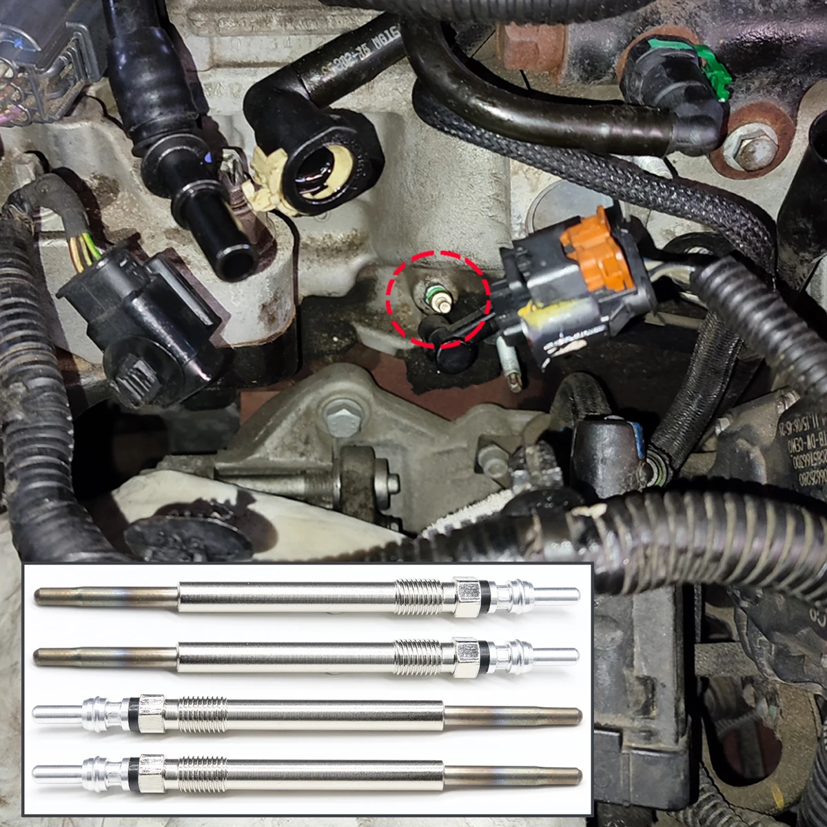 

4PCS Diesel Heater Nickel Plating Glow Plugs 5V 1612736680 Y65018601 For Mazda 3 BL 5 CW Peugeot 207 WA WC CC WD SW WK 301 4008