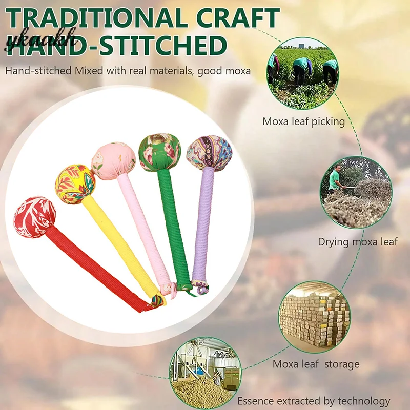 

Массажный молоток из полыни с длинной ручкой 26/33 см для лимфодренажа - ручное снятие всего тела и спины, снижение стресса