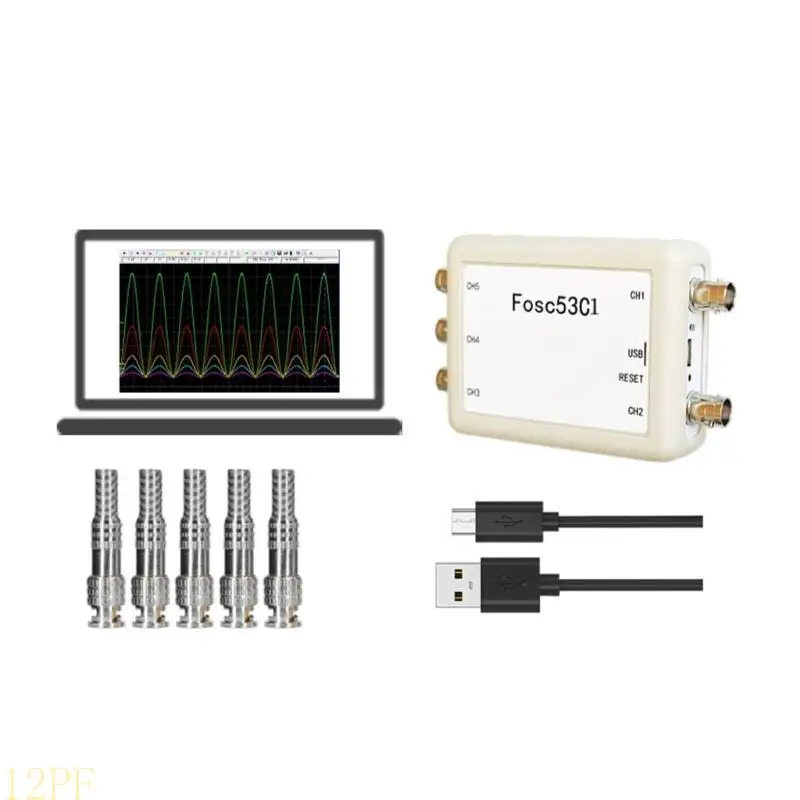 12PF Advanced USB Digital Oscilloscope 10uS To 10800S Time Domain Ranges With 5 BNC Inputs For Engineers