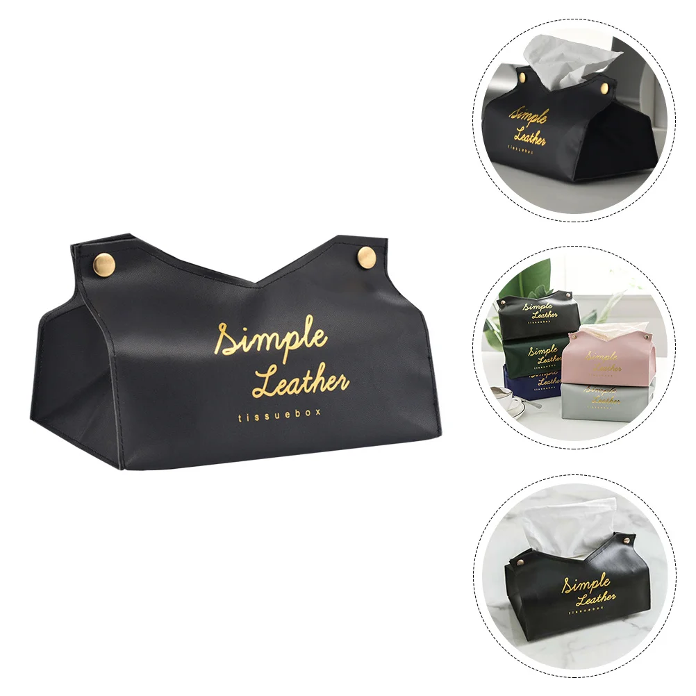

1pc Pu Tissue Box Creative Paper Container For Home Office Car Stylish Household Tissue Storage Case Lightweight Compact