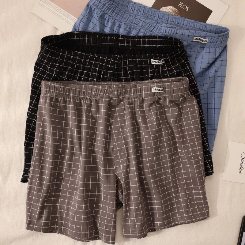 Men's Boxer Briefs 3-Pack - 95% Polyester 5% Spandex Colorful Grid Pattern, Ultra Lightweight & Quick-Dry