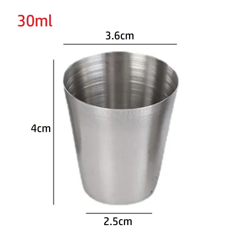 10 Count 30ml Stainless Steel Drinking Cups Stackable for Travel Camping For Outdoor Sports Bar Restaurant Home and Party