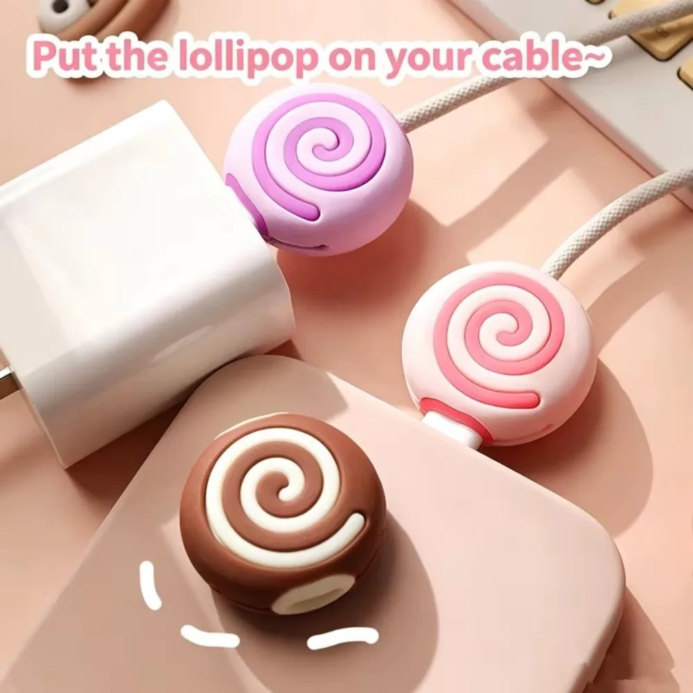 2Pcs New Cartoon Cable Protector Anti-Break Flexible Cord Organizer Silicone Decorative Charging Cable Sleeve