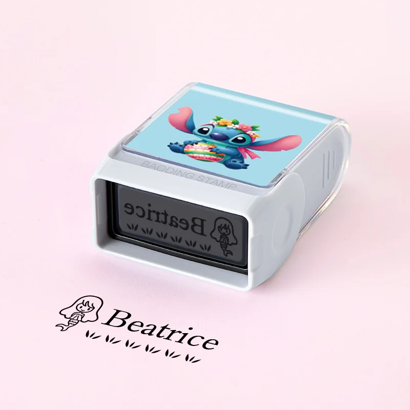 ختم اسم شخصي مع نمط غرزة ديزني، ختم مخصص سريع الجفاف للوازم المدرسية والملابس وهدايا العودة إلى المدرسة #3