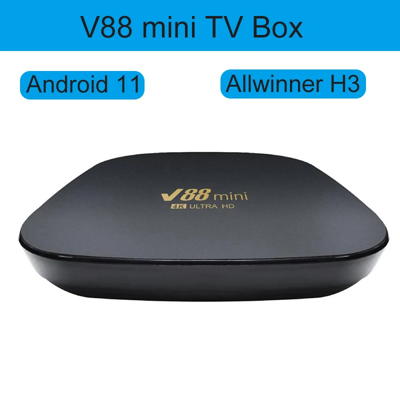 ТВ-приставка V88 MINI Allwinner H3, Android 11, 2024 ГГц, Wi-Fi