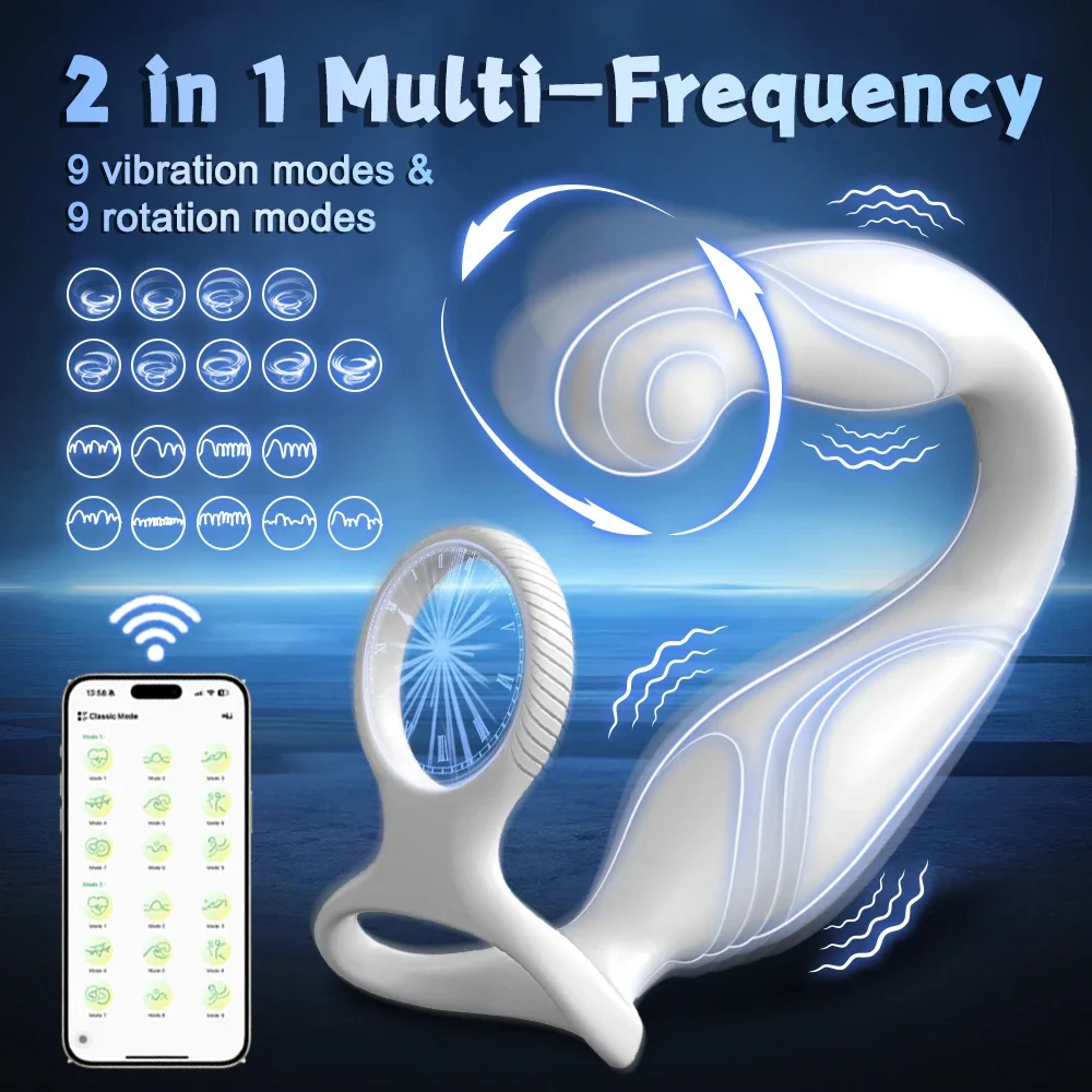 APP Control Rotation Anal Plug for Men Butt Plug Cock Ring Perineum Anal Vibrator Prostate Massager for Gay Sex Toy for Men - Image 4