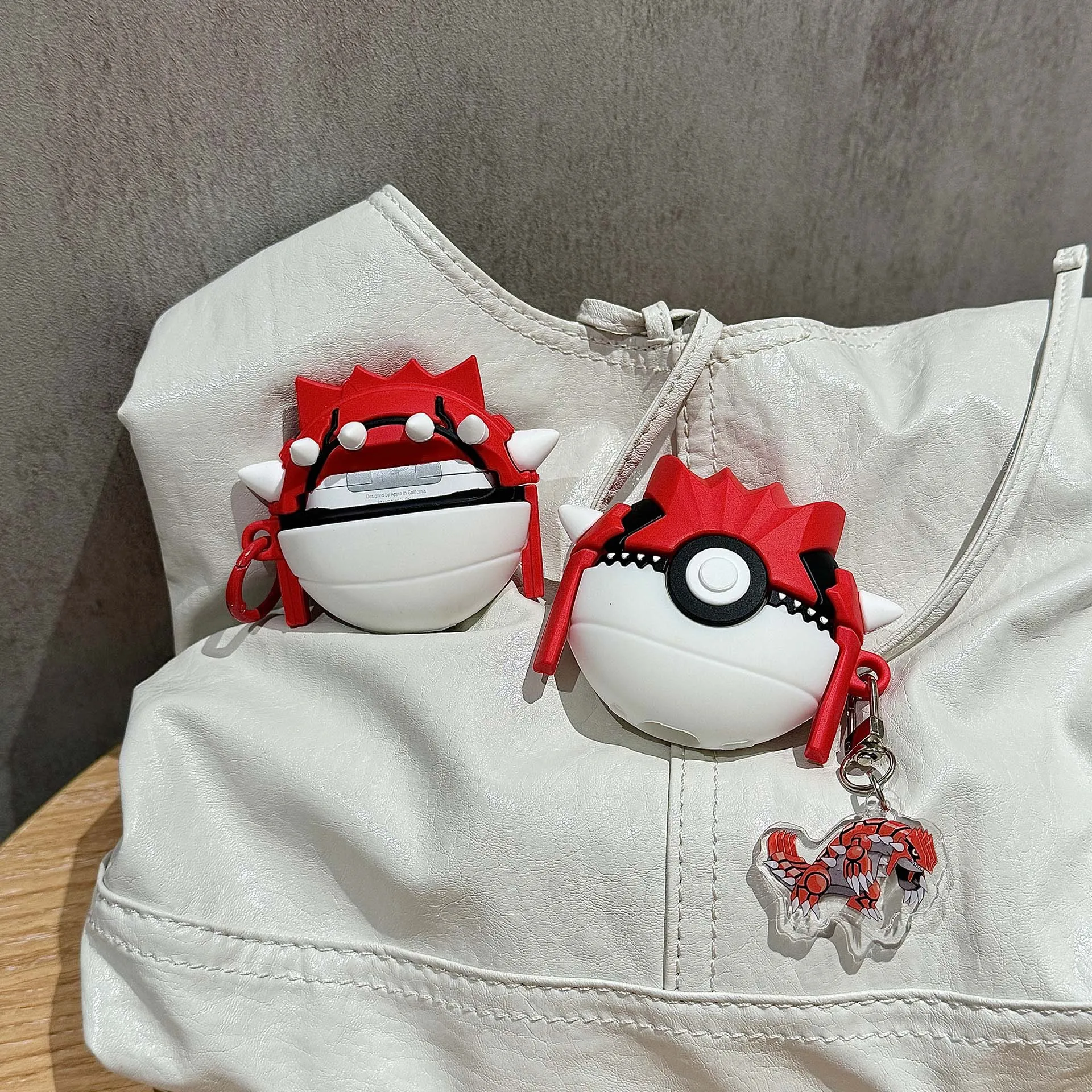 For Airpods Pro 3 Case 2025,Ball Groudon 3D Cartoon Anime Shockproof Earphone Cover For Airpods 4 3 2 1 Case Cover Funda